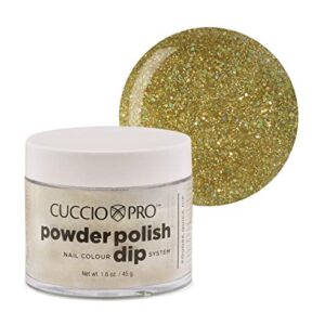 Cuccio Colour Powder Nail Polish - Lacquer For Manicure And Pedicure - Highly Pigmented Powder That Is Finely Milled - Durable Finish - Easy To Apply - Gold Glitter W/Large & Small Flecks - 1.6 Oz