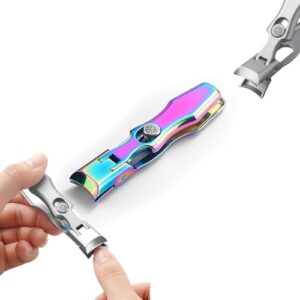 Cumulus Nail Clipper, Cumuul Nail Clipper, Ergonomic Angled Head Precision Toenail Clipper for Thick Nails, Stainless Steel Wide Jaw Opening No Splash Fingernail Cutters with Catcher (Color A *1)