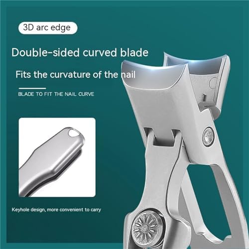 Cumulus Stainless Steel Large Anti-Splash Nail Clipper Set with Catcher Silver - Image 4