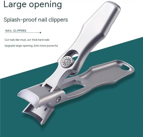 Cumulus Stainless Steel Large Anti-Splash Nail Clipper Set with Catcher Silver - Image 3