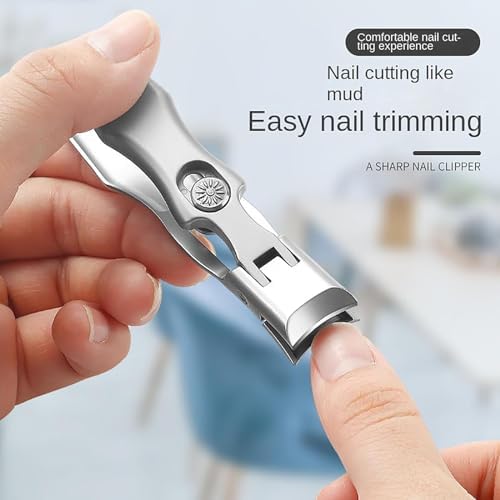 Cumulus Stainless Steel Large Anti-Splash Nail Clipper Set with Catcher Silver - Image 2
