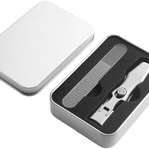 Cumulus Stainless Steel Large Anti-Splash Nail Clipper Set with Catcher Silver
