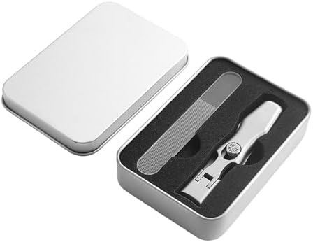 Cumulus Stainless Steel Large Anti-Splash Nail Clipper Set with Catcher Silver