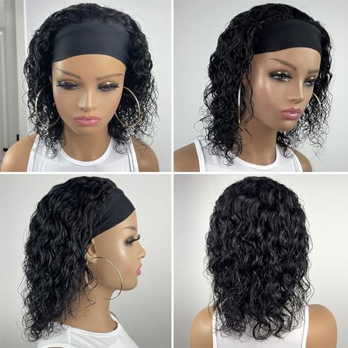 12 Inch Water Wave Glueless Curly Human Hair Bob Wig for Black Women - Image 6
