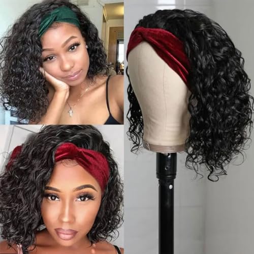 12 Inch Water Wave Glueless Curly Human Hair Bob Wig for Black Women - Image 3