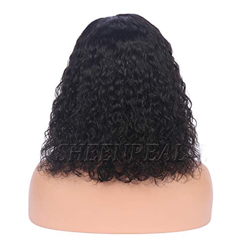 Curly Human Hair Lace Front Wigs Bob Style Brazilian Virgin Human Hair Wigs Pre Plucked with Baby Hair Glueless Lace Wig for Women (12 Inch) - Image 5