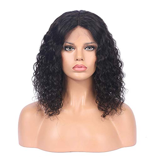 Curly Human Hair Lace Front Wigs Bob Style Brazilian Virgin Human Hair Wigs Pre Plucked with Baby Hair Glueless Lace Wig for Women (12 Inch) - Image 2