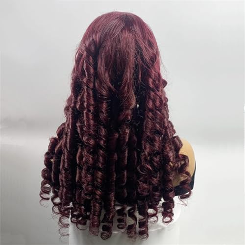 Curly Lace Front Wig Loose Wave 13X4 Lace Front Human Hair Wigs With Baby Hair Remy Transparent Lace 99J 22inches#250 Density#4x4 - Image 3