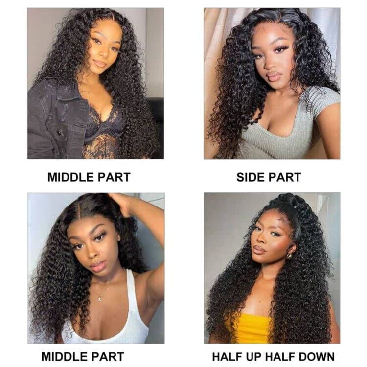 Curly Wig 13x4 Transparent Lace Front Wigs Human Hair Pre Plucked HD Lace Wig 180% Density Curly Lace Front Wigs for Black Women Human Hair Wet And Wavy 100% Virgin Hair Natural 24 Inch - Image 2
