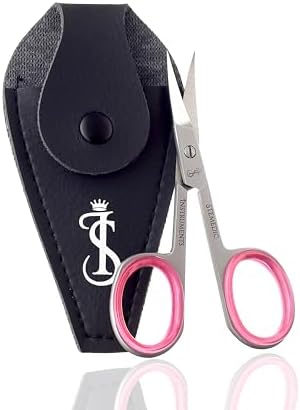 Curved Stainless Steel Eyebrow, Cuticle, Eyelash, and Nose Hair Trimmer Scissors - Small Size for Him and Her