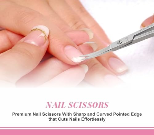 Curved Stainless Steel Eyebrow, Cuticle, Eyelash, and Nose Hair Trimmer Scissors - Small Size for Him and Her - Image 2