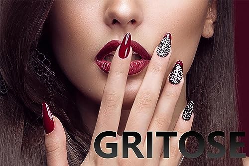 Cute Long Coffin Press on Nails with Gold Glitter Snowflake Design for Winter Parties - Image 7