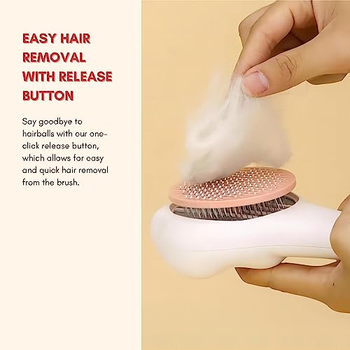 Cute Paw-Shaped Cat Brush with Release Button Deep Fur Removal and Easy Cleaning for All Cat Breeds - Image 5