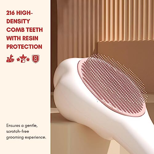 Cute Paw-Shaped Cat Brush with Release Button Deep Fur Removal and Easy Cleaning for All Cat Breeds - Image 3