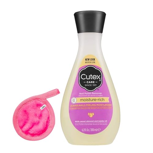 Cutex 6.7 fl oz Gel Nail Polish Remover with Moofin Cleansing Cloth Single Pack