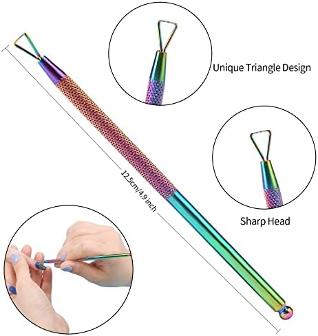 Cuticle Trimmer with Cuticle Pusher, SoHai Cuticle Remover Cutter Nipper and Triangle Cuticle Nail Pusher Peeler Scraper, Durable Dead Skin Clipper Manicure Pedicure Tools (Colorful) - Image 4