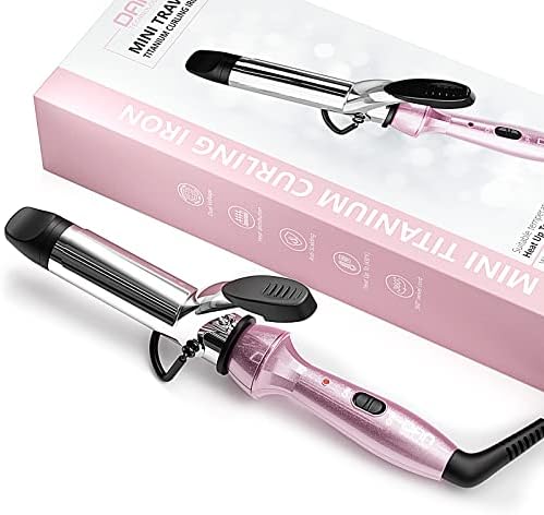 DAN Technology Travel Mini Curling Iron, Dual Voltage Curling Iron up to 450°F for Short Hair,Nano - Titanium Barrels & 30s PTC Fast Heating…