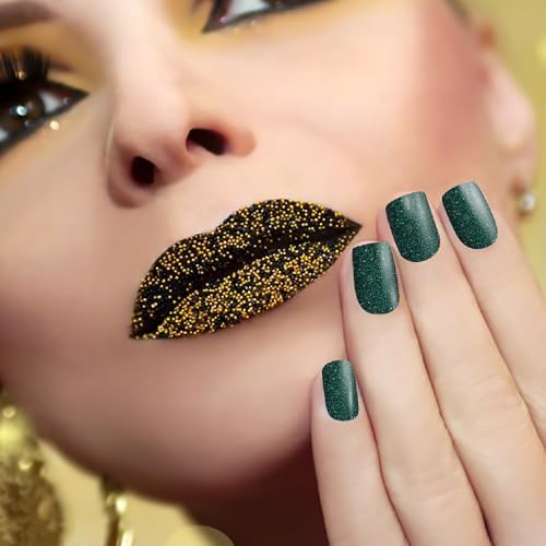 DANNEASY 16 Sheets Green Nail Wraps for Women Full Nail Polish Stickers Fresh Color Self Adhesive Nail Polish Strips Glitter Nail Strips Gel Fingernail Sticker Nails with Nail File, Cuticle Stick - Image 6