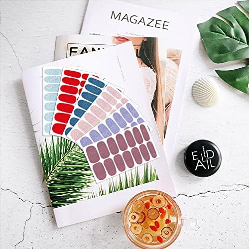 DANNEASY 16 Sheets Nail Wraps for Women Stick on Nail Polish Strips Self Adhesive Nail Stickers Gel Nail Strips Nail Accessories with 1pc Nail File, Cuticle Stick (Glitter) - Image 4