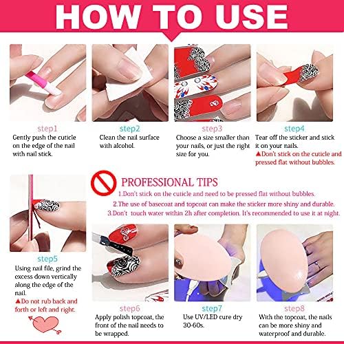 DANNEASY 16 Sheets Nail Wraps for Women Stick on Nail Polish Strips Self Adhesive Nail Stickers Gel Nail Strips Nail Accessories with 1pc Nail File, Cuticle Stick (Glitter) - Image 8