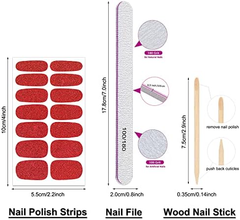 DANNEASY 16 Sheets Nail Wraps for Women Stick on Nail Polish Strips Self Adhesive Nail Stickers Gel Nail Strips Nail Accessories with 1pc Nail File, Cuticle Stick (Glitter) - Image 7