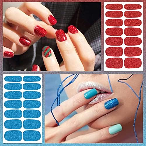DANNEASY 16 Sheets Nail Wraps for Women Stick on Nail Polish Strips Self Adhesive Nail Stickers Gel Nail Strips Nail Accessories with 1pc Nail File, Cuticle Stick (Glitter) - Image 3