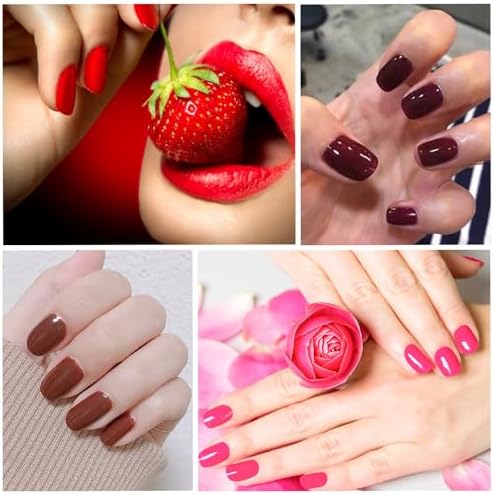 DANNEASY 40 Sheets Red Nail Wraps for Women Solid|Glitter|Gradient Nail Polish Stickers Full Nail Polish Strips Gel Nail Strips Self Adhesive Fingernail Sticker Nails with Nail File, Cuticle Stick - Image 7