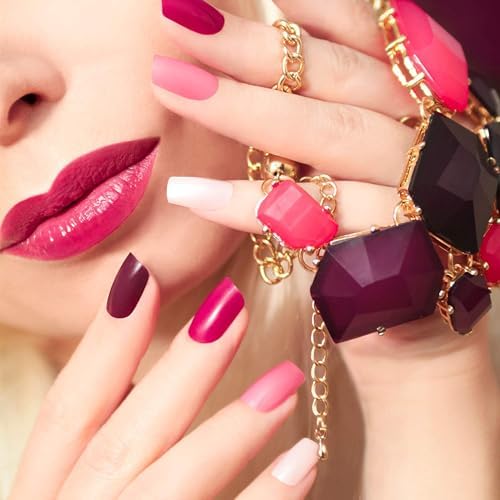 DANNEASY 40 Sheets Red Nail Wraps for Women Solid|Glitter|Gradient Nail Polish Stickers Full Nail Polish Strips Gel Nail Strips Self Adhesive Fingernail Sticker Nails with Nail File, Cuticle Stick - Image 5