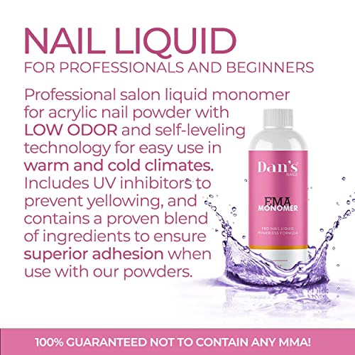 Dan's Nails 8 oz Professional Acrylic Nail Liquid Monomer Extra Adhesion - Image 2