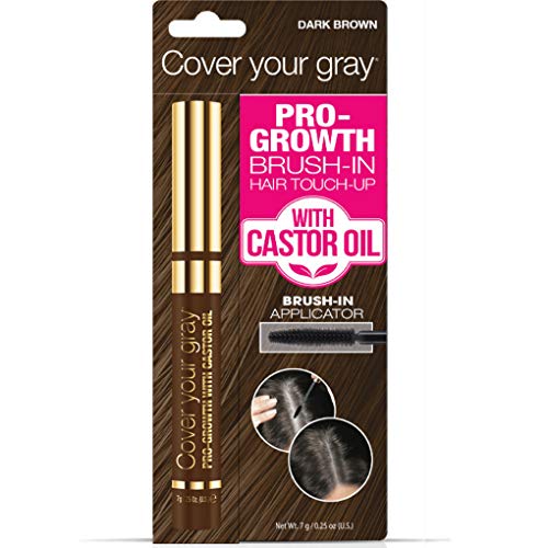 Dark Brown Pro-Growth Hair Touch-Up Cream with Castor Oil, 4 oz