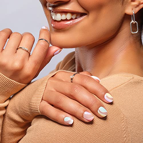 Dashing Diva Glaze Nail Strips - Good Vibrations | Works with Any LED Nail Lamp | Long Lasting, Chip Resistant, Semicured Gel Nail Strips | Contains 34 Salon Quality Nail Wraps, 1 Prep Pad, 1 Nail File - Image 4
