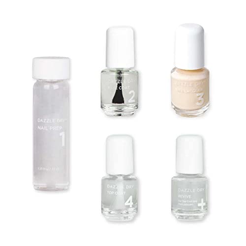 Dazzle Dry Mini Kit 4 Step System - French Vanilla, a full coverage vanilla cream. (5 Piece Kit)