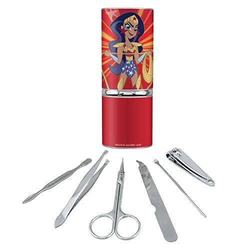 DC Super Hero Girls Wonder Woman Stainless Steel Manicure Pedicure Grooming Beauty Care Travel Kit