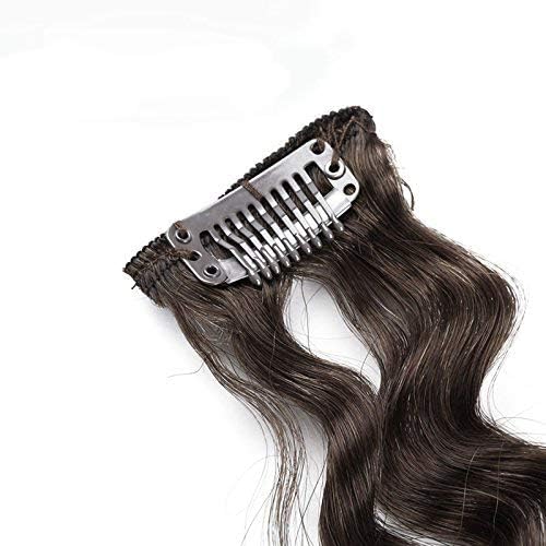 16 Inch Deep Curly Deep Wave Brazilian Hair Clip-In Extensions 80g 7 Piece Set Dark Brown - Image 3