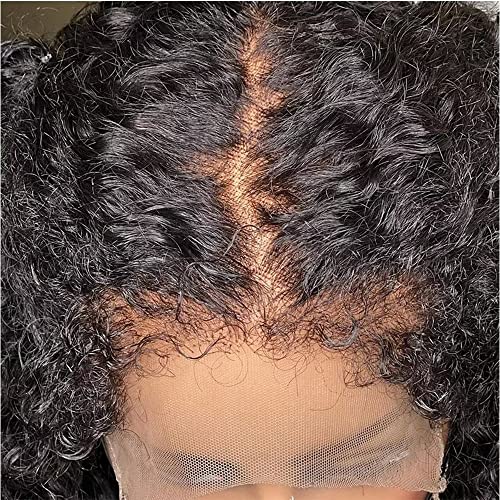 Deep Curly Human Hair Wigs 13X6 Transparent Lace Wig Pre Plucked Bleached Knots With Curly Baby Hair 180 Density Brazilian Remy Glueless Lace Wig for Women Pre Plucked Bleached Knots 24" - Image 4