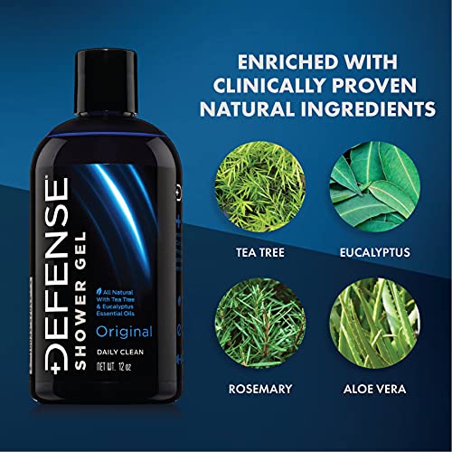 Defense Soap Body Wash Shower Gel 12 Oz Combo Original + Peppermint (Pack of 2) - 100% Natural Tea Tree Oil and Eucalyptus Oil - Image 3