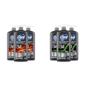 Dial Men 3in1 Body, Hair and Face Wash, Ultimate Clean, 69 fl oz (3-23 fl oz Bottles) & Men 3in1 Body, Hair and Face Wash, Recharge, 69 fl oz (3-23 fl oz Bottles)