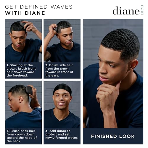 Diane Premium 100% Boar Bristle Wave Brush for Men and Barbers - Medium Size for Thick Hair - Image 4