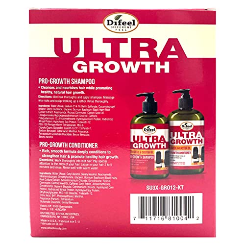 Difeel Basil Castor Oil Shampoo & Conditioner Set 16 oz Healthy Hair Growth - Image 3