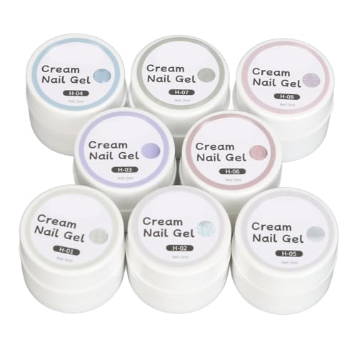 Dioche 8 Colors Cream Nail UV Glue Candy Color Professional Solid Cream Gel Polish for Manicure
