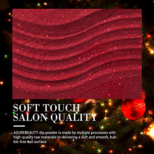 Dip Powder Set, AZUREBEAUTY 6 Colors Glitter Red Green Nail Dipping Powder French Nail Art Gel Manicure Salon DIY at Home Christmas Gifts - Image 6