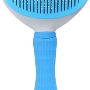 Dog Brush Cat Brush Grooming Comb,Self Cleaning Cat Dog Slicker Brushes with Smooth handle,Pet Grooming Tool with Cleaning Button for Cat Dog Shedding Tools Cat Dog Massage Clean Tangled Brush (blue)