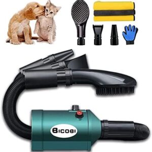 Green Professional Double Force Dog and Cat Grooming Blower Dryer for Medium Small Pets (M)