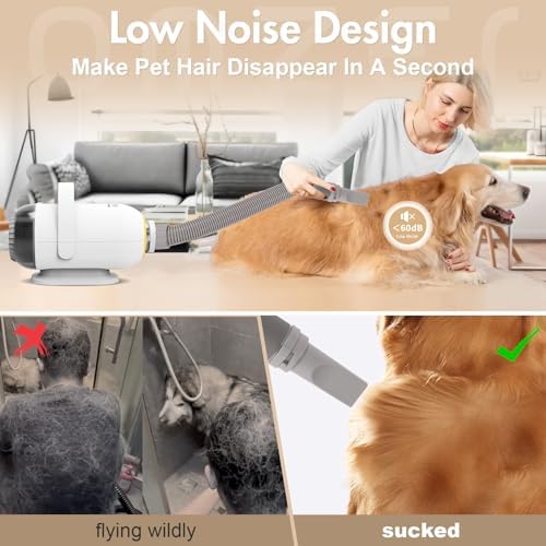 Dog Dryer Pet Blower- High Velocity Professional Pet Blow Dryer for Large Dogs - Smart Adjustable Temperature Pet Hair Grooming Dryer with 4 Nozzles - Image 4