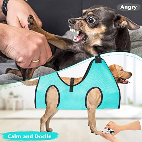 Green Medium Dog Grooming Hammock for Pets up to 40lb Nail Trimming Aid - Image 8