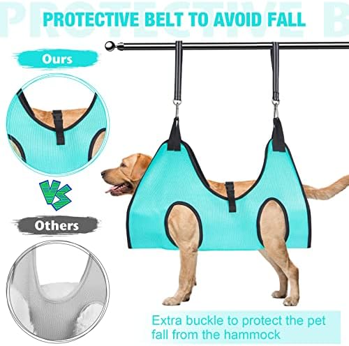 Green Medium Dog Grooming Hammock for Pets up to 40lb Nail Trimming Aid - Image 3