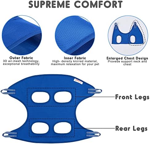 Dog Grooming Supplies – Dog Hammock with Dog Nail Trimmers, Nail File, Comb, Paw Cleaner – Comfortable and Safe Design – Dog Grooming Harness Ideal for Salons, Home Use - Image 5