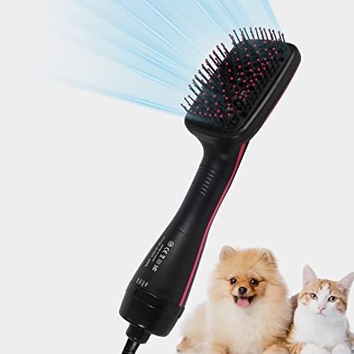 Dog Hair Dryer,Dog Pet Blow Grooming Dryer,2 in 1 Dog Dryer Blower with Brush,Lightweight Portable Handheld Hot and Cold Air Cat Hair Dryer,High Velocity Dries and Smooths Pet Hair for Dogs and Cats