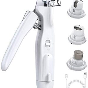Dog Nail Grinder, Upgraded 2-in-1 Electric Dog Nail Clippers, Electric Cat Dog Nail Trimmers with LED Lights Rechargeable Super Quiet Pet Nail Clippers for Small Large Cats Dogs Breed Nails