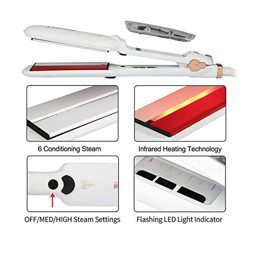 DORISILK White 2-in-1 Professional Steam Hair Straightener and Curler for All Hair Types - Image 4
